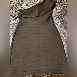 VENUS Black Bandage One Shoulder Ruffle Cocktail Party Formal Black Tie Dress